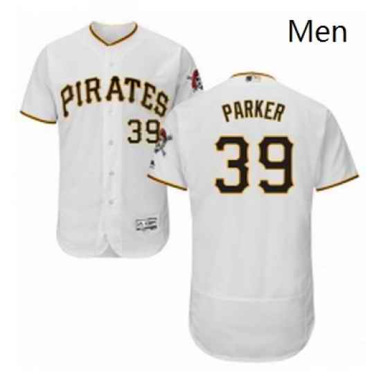 Mens Majestic Pittsburgh Pirates 39 Dave Parker White Home Flex Base Authentic Collection MLB Jersey